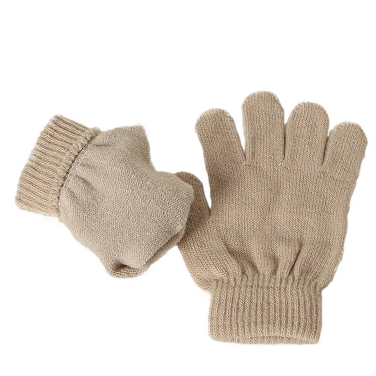 3pcs 2025 New Winter Toddler Kids Warm Knitted Pompom Hat Winter Solid Cap Scarf Glove Child Winter Warm Set Gifts For Kids