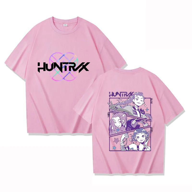 HOT Kpop Huntrix T-Shirt Men Women Fashion Harajuku T Shirt Summer Cool Short Sleeve Hip Hop Top Tee