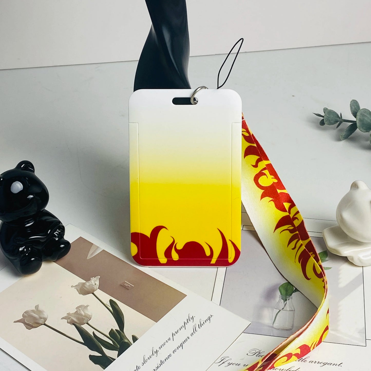 Anime Card Holder Neck Strap Lanyard Keychain ID Bus Credit Card Pass Hang Rope Lariat Keyrings Lanyard Accessories