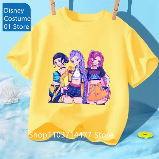 Children's Clothing KPop Demon Hunters Fans Gifts Kids Clothes Fashion Casual Tops 2025 Hot Movie Soft Baby Girls T Shirt