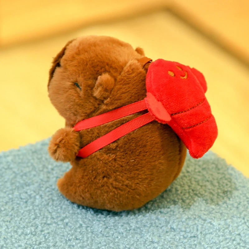 Cartoon Capybara Plush Keychain Bag Pendant Hanging Decoration Cute Stuffed Doll Toy Desktop Doll Ornament Car Keyring Kids Gift