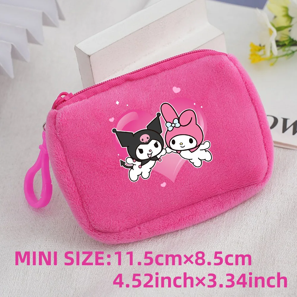 Cinnamoroll Badtz Maru Kuromi Plush Coin Purse Key Case Bag Kids Portable Mini Storage Bag Cute Gifts For Kids Clutch