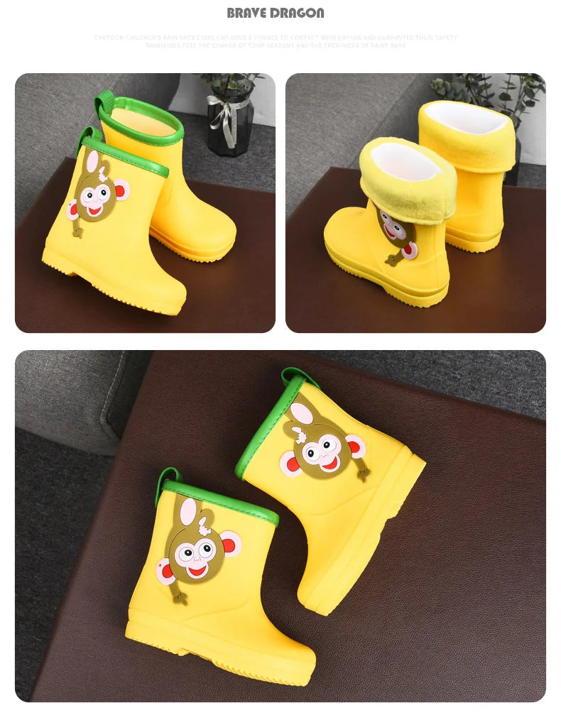 Unicorn Rain Boots Kids Boy Girls Rubber Boots New Cartoon Snow Boots For Children Waterproof Shoes Non-slip Baby Water Shoes