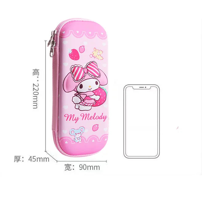 Kawaii 3D Cinnamoroll Anime Pencil Case Cute Melody Large Capacity Pen Holder Girls Boy Kids School Stationery Box Gift