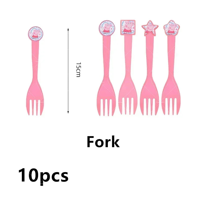 Peppa Pig Balloons Family Pink George Rebecca Susy Ballons Happy Birthday Banner Party Decoration Kids Cake Topper Tableware Toy