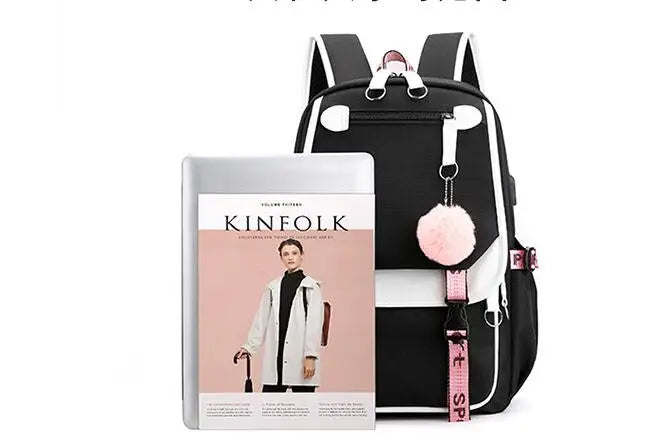 School Backpack for Kids Teenager Kawaii Capybara Schoolbag Girls Boys Children Backpack Teenager Bagpack Usb Charging Bookbag