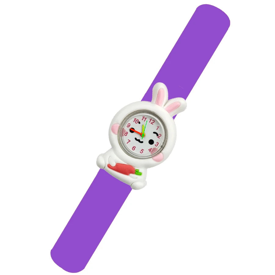 Baby Watch 3D Cartoon Kids Birthday Gift 2-15 Years Old Girl Boy Children Study Time Toy Watch Clock Free Spare Battery