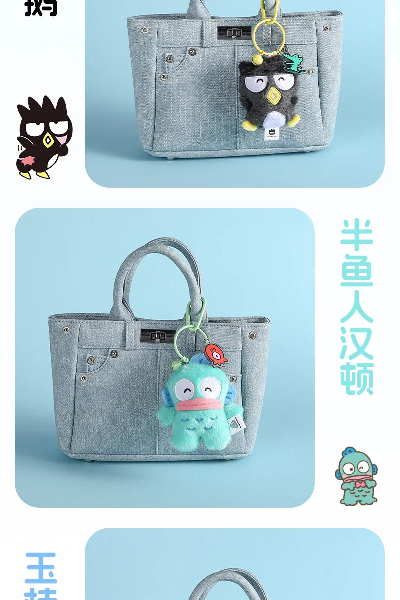 Sanrio Hello Kitty Kuromi Cute Stuffed Keychain Car School bag Pendant Kids Plush Toy Keyring Plushier Strap Doll Birthday Gift