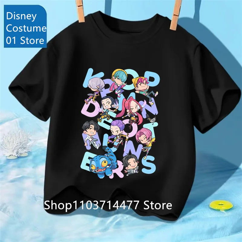 Children's Clothing KPop Demon Hunters Fans Gifts Kids Clothes Fashion Casual Tops 2025 Hot Movie Soft Baby Girls T Shirt