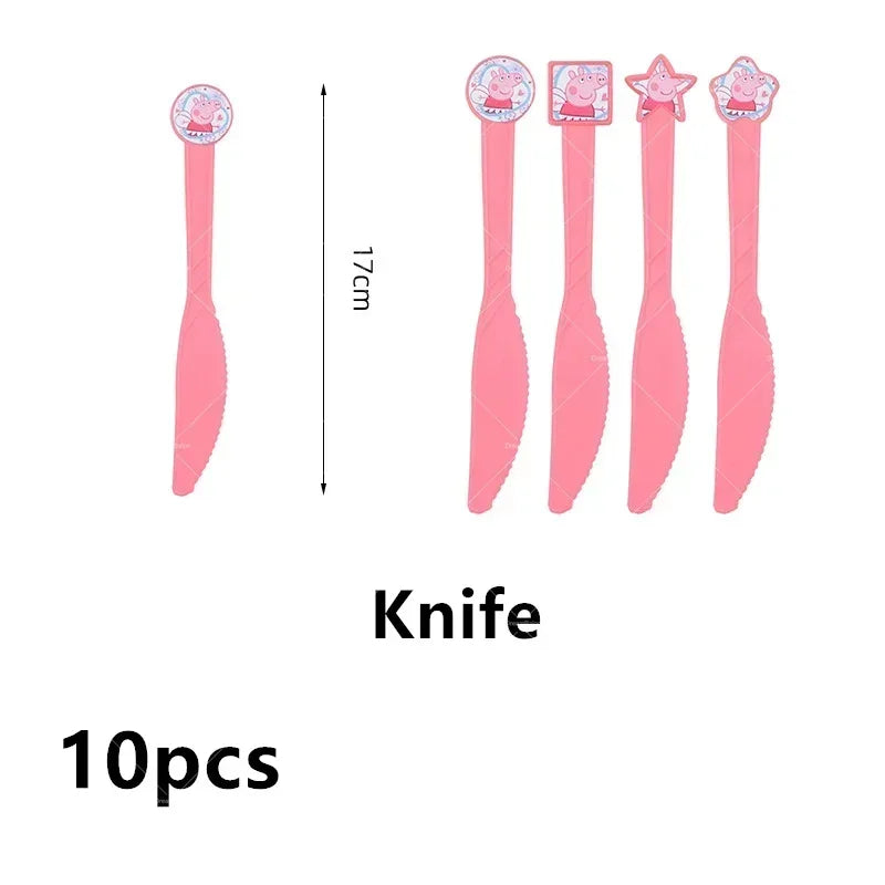 Peppa Pig Balloons Family Pink George Rebecca Susy Ballons Happy Birthday Banner Party Decoration Kids Cake Topper Tableware Toy