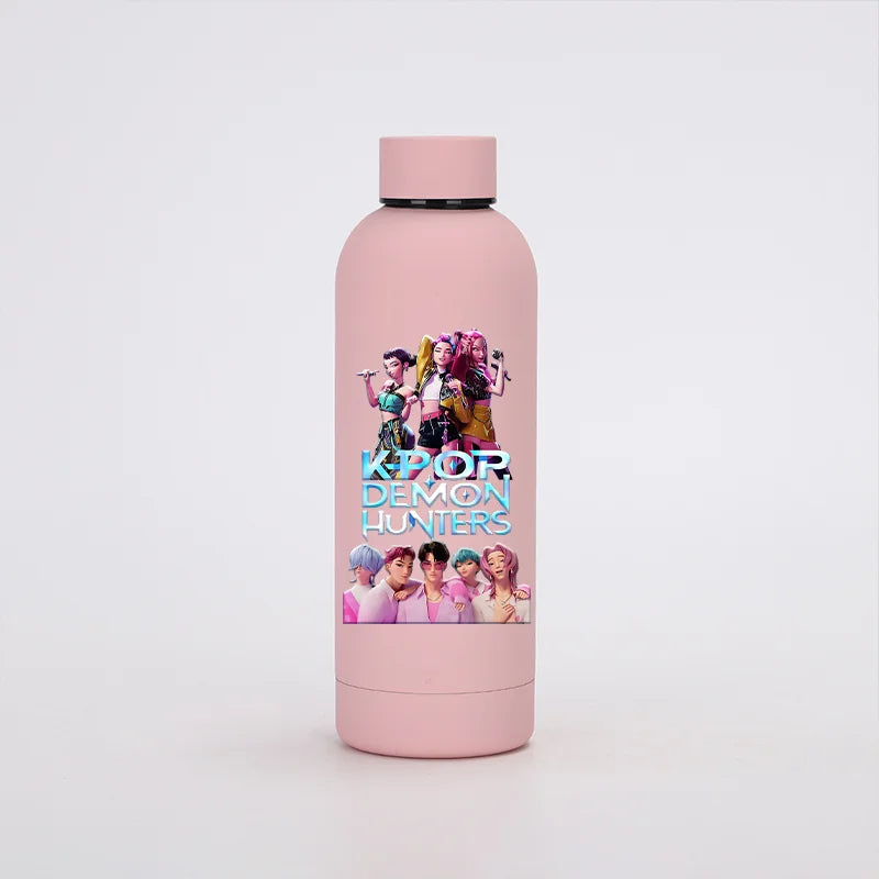 KPop Demon Hunters Kids Sports Water Cup Cute Anime Women Drinking Bottles Huntrix Rumi Zoey Cartoon Print Bottle Birthday Gift