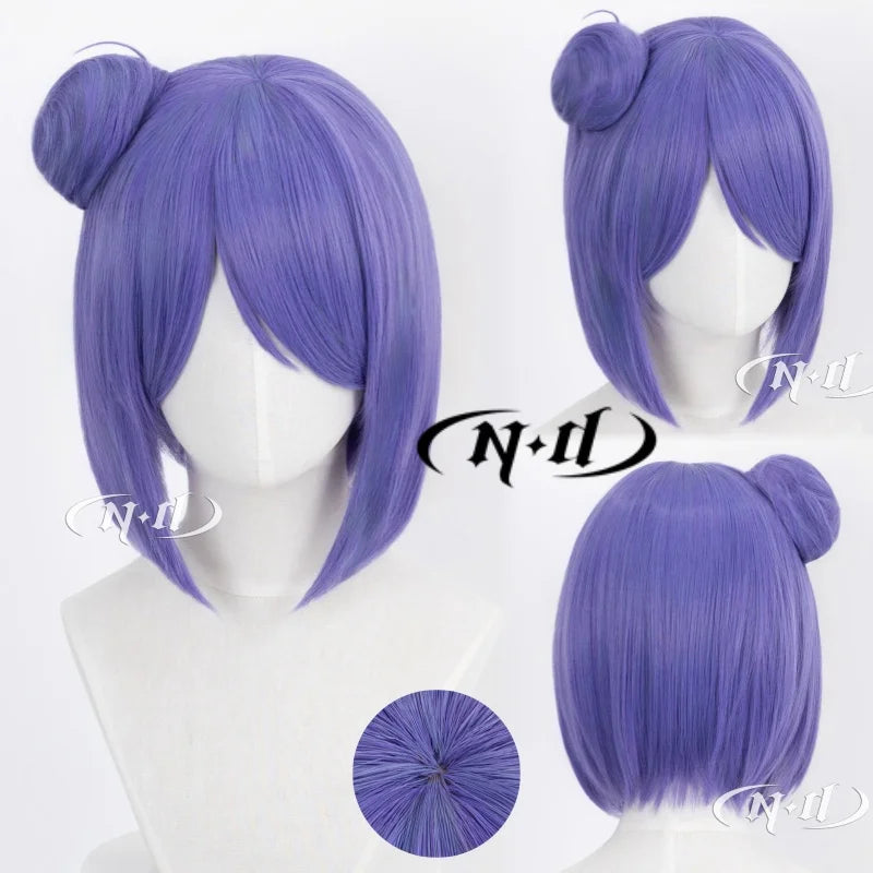 ND Konan Cosplay Wigs Short Blue Hairpiece Anime Cosplay Hair Wigs Heat Resistant Synthetic for Comic Con Coser Costume Party