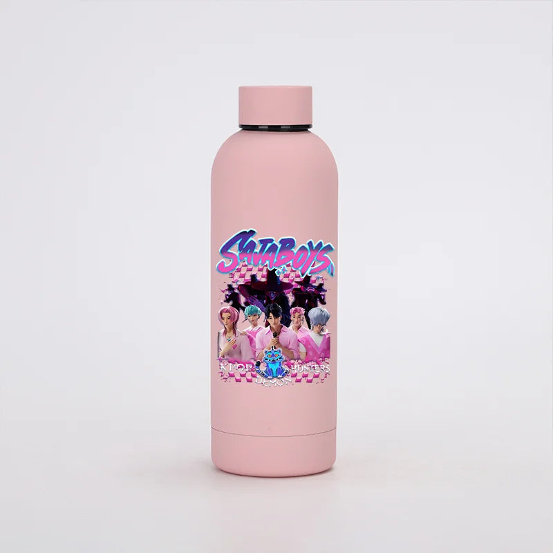 KPop Demon Hunters Kids Sports Water Cup Cute Anime Women Drinking Bottles Huntrix Rumi Zoey Cartoon Print Bottle Birthday Gift