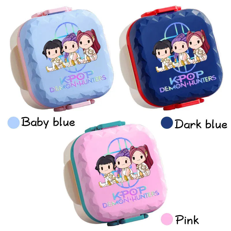 800ml For KPop Demon Hunters Lunch Box Microwave Heating Anime HUNTR/X Rumi Mira Zoey Bento Box BPA Free Comes with Tableware