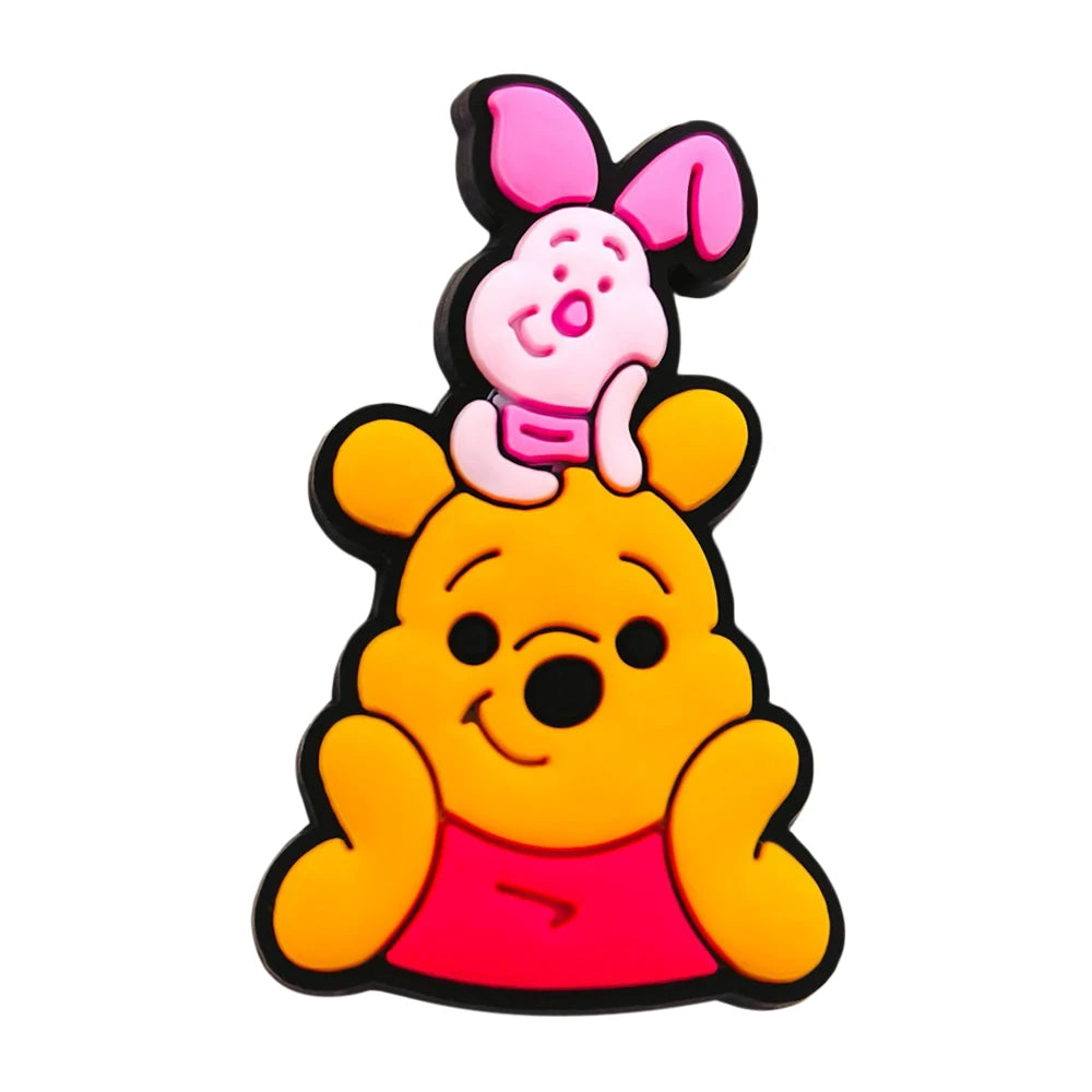 Cartoon MINISO 1PCS Popular Characters Disney Mouse DIY Stitch Funny Bear Shoe Charms Decorate Kids Accessories Boys Party Gifts