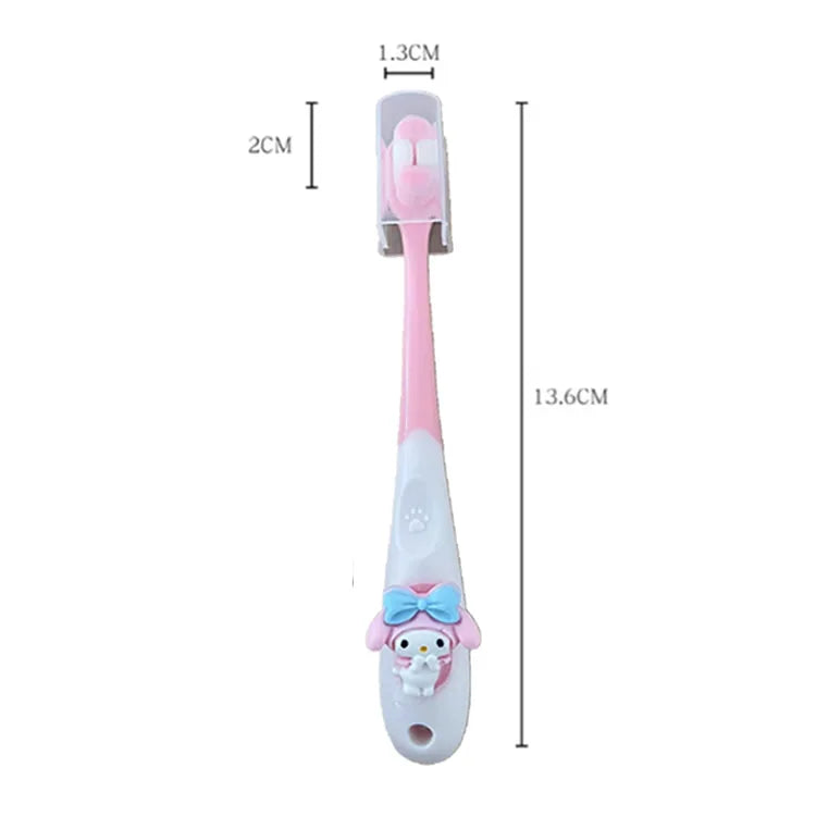 Sanrio Children Toothbrush Anime My Melody Kuromi Household Soft Tooth Brush Kawaii Teeth Cleaning Oral Tool Cartoon Kids Gifts