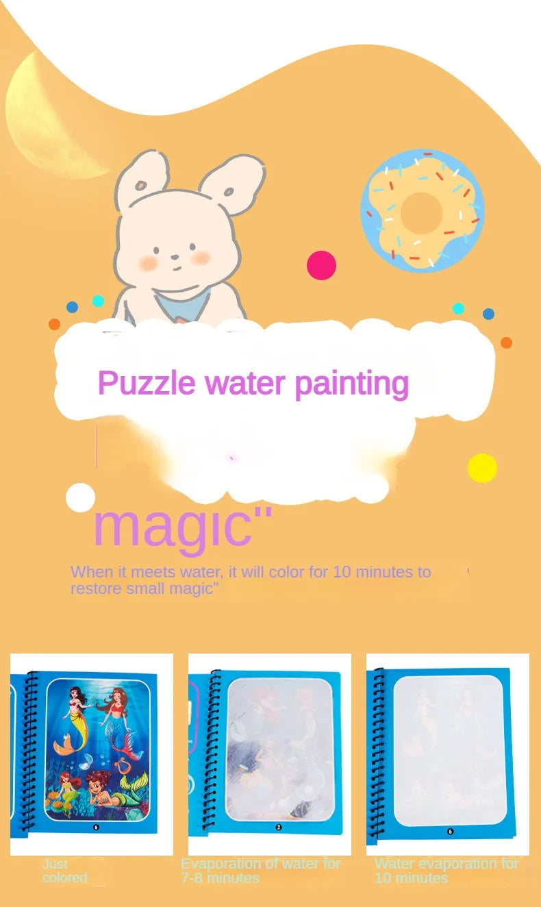 Children DIY Magical Water Painting Book Toddler Early Education Toys Reusable Magic Drawing Coloring Creativity Board For Kids