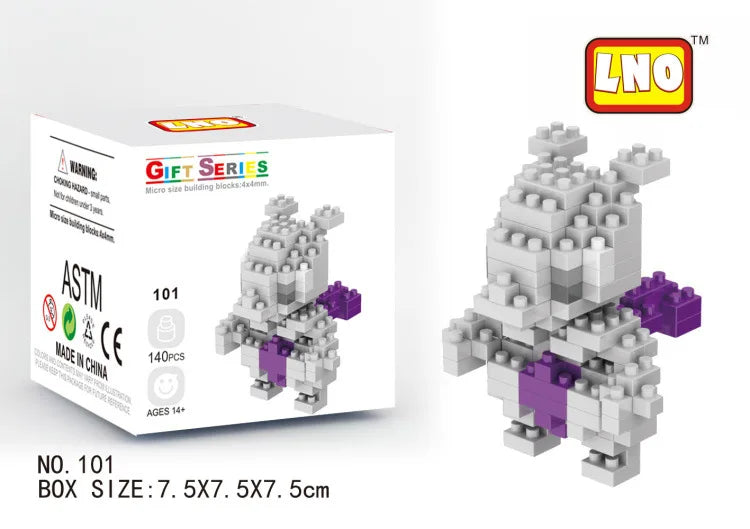 LNO Pokemon Raichu Pichu Kawaii Marowak Mini Blocks Gengar Jynx Diamond Blocks Kids Building Brick DIY Model Educational Toys