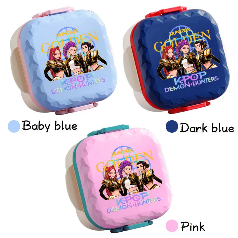 800ml For KPop Demon Hunters Lunch Box Microwave Heating Anime HUNTR/X Rumi Mira Zoey Bento Box BPA Free Comes with Tableware