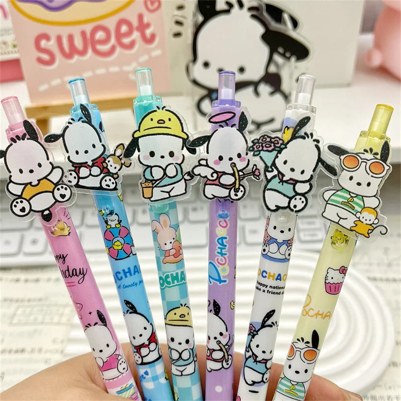 Sanrio Pochacco 0.5mm Gel Pens Kawaii Anima Dog Black Pen School Student 0ffice Stationery Supplies Kids Gift