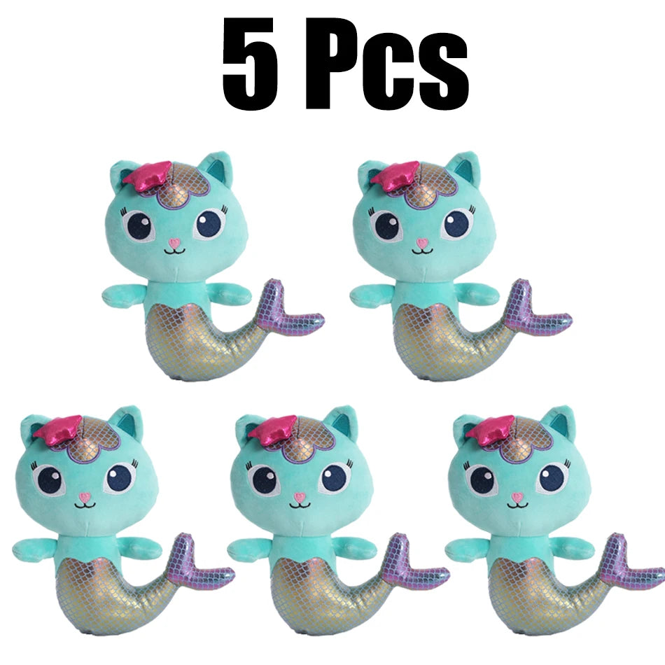 New Gabbys Dollhouse Plush Toy Mercat Cartoon Stuffed Animals Smiling Cat Car Cat Hug Gabys Girl Dolls Kids Birthday Gifts