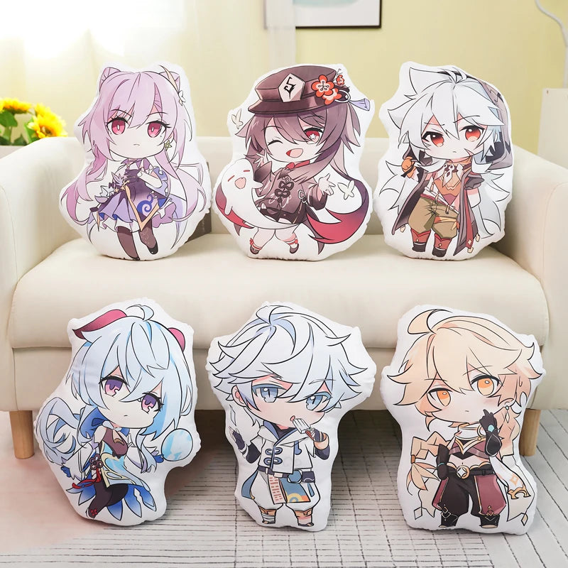 45cm Genshin Impact Plush Doll Toy Zhong Li Xiao Hu TaoTartaglia Venti Kaeya Soft Stuffed Pillow Kids Christmas Plushies Gifts