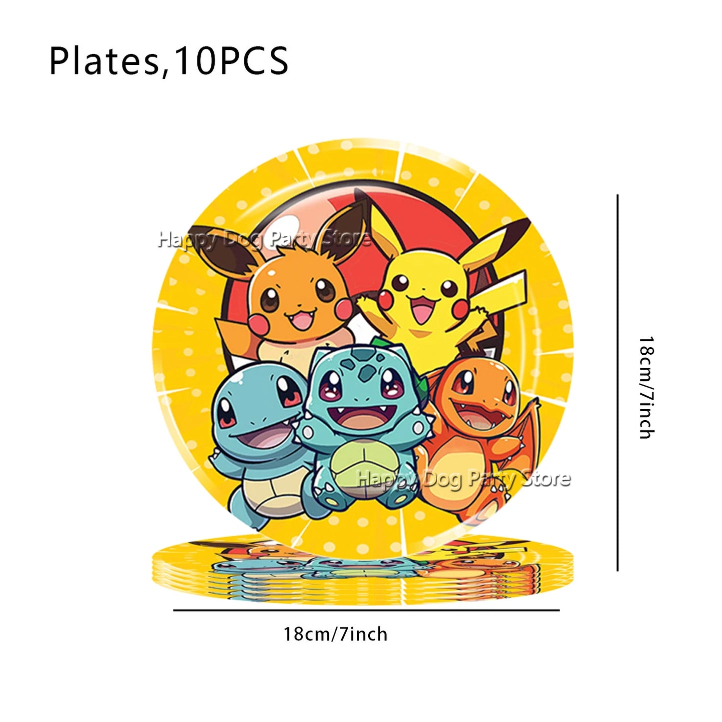 Pokemon Birthday Party Decoration New Yellow Pikachu Balloons For Kids Event Supplies Tableware Banner Backdrop Tablecloth Decor