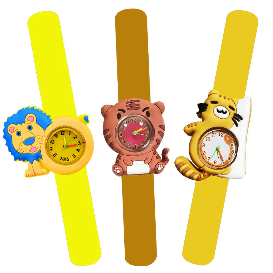 Baby Watch 3D Cartoon Kids Birthday Gift 2-15 Years Old Girl Boy Children Study Time Toy Watch Clock Free Spare Battery