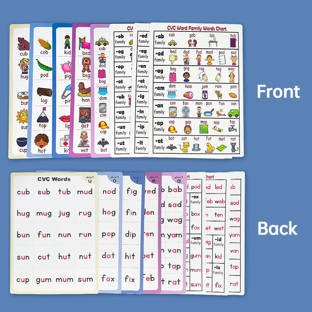 2books English CVC Words Phonics Workbook Language Arts Skills book for Kids children read & match & sound & sentence Worksheet