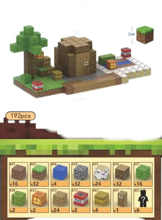 Magnetic Building Blocks Mine Cube Magnet World Set for Boy Girl Kid Age 3+ DIY Model Children Stem Montessori Sensory Toy