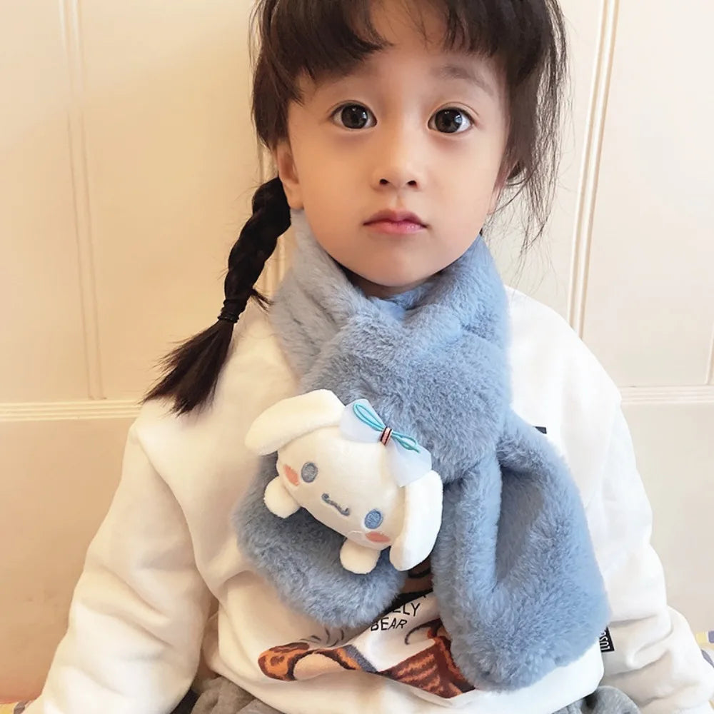 Kawaii Sanrio Plush Kuromi Children Scarf Cinnamoroll My Melody Anime Accessories Soft Thickened Kids Scarves Girls Cute Gifts