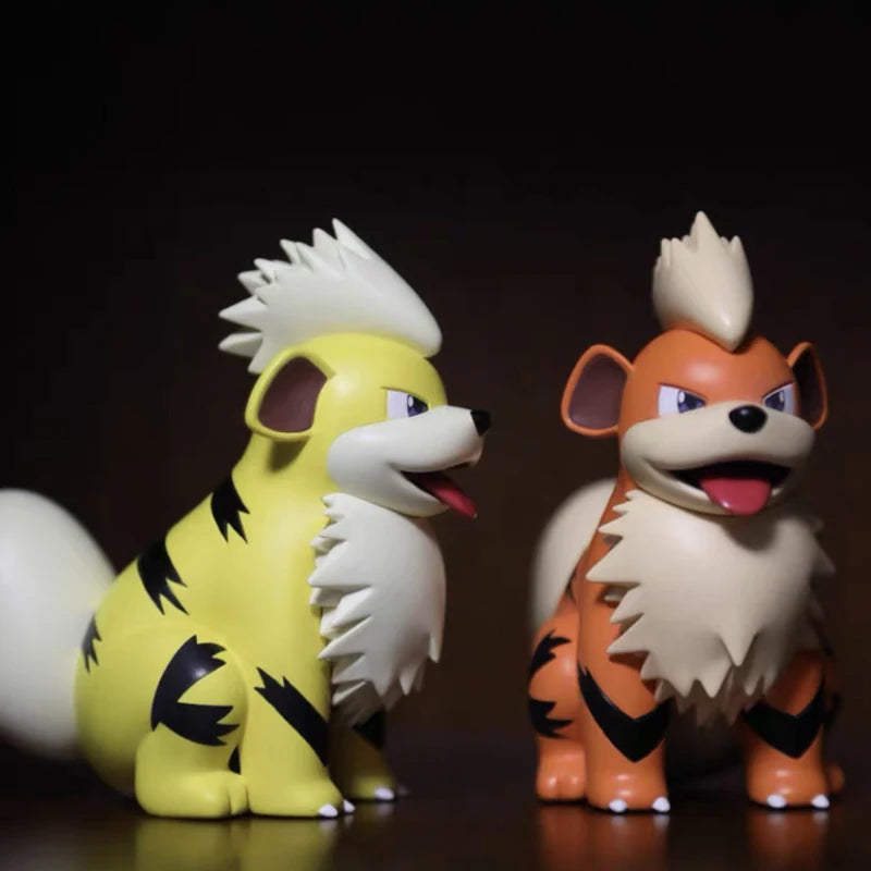 Arcanine And Growlithe Anime Figurine Model Kawaii Decoration Doll Children Toys Statue Collectible Ornament Boys Gifts