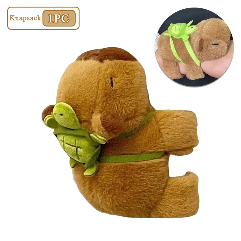 1-10PCS Rytanda Capybara Clap Circle Toys  Capybara Plush Hand Ring Fun Pop Circles Kids  Gift Slap Snap Wrap Wristband Bracelet