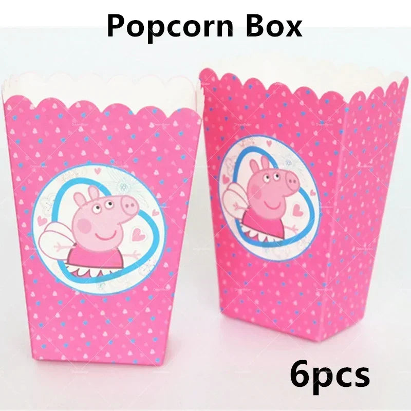 Peppa Pig Balloons Family Pink George Rebecca Susy Ballons Happy Birthday Banner Party Decoration Kids Cake Topper Tableware Toy