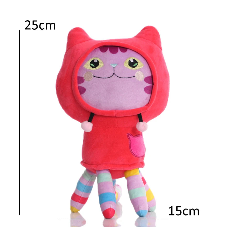 New Gabbys Dollhouse Plush Toy Mercat Cartoon Stuffed Animals Smiling Cat Car Cat Hug Gabys Girl Dolls Kids Birthday Gifts