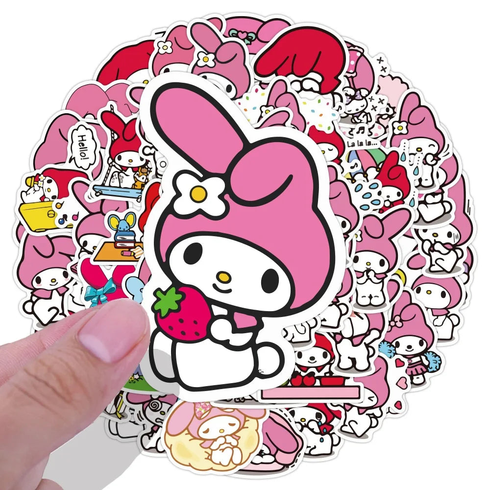 10/30/50PCS Sanrio My Melody Stickers Cartoon Kids Toy Graffiti Decals DIY Suitcase Skateboard Notebook Phone Cute Sticker Gift
