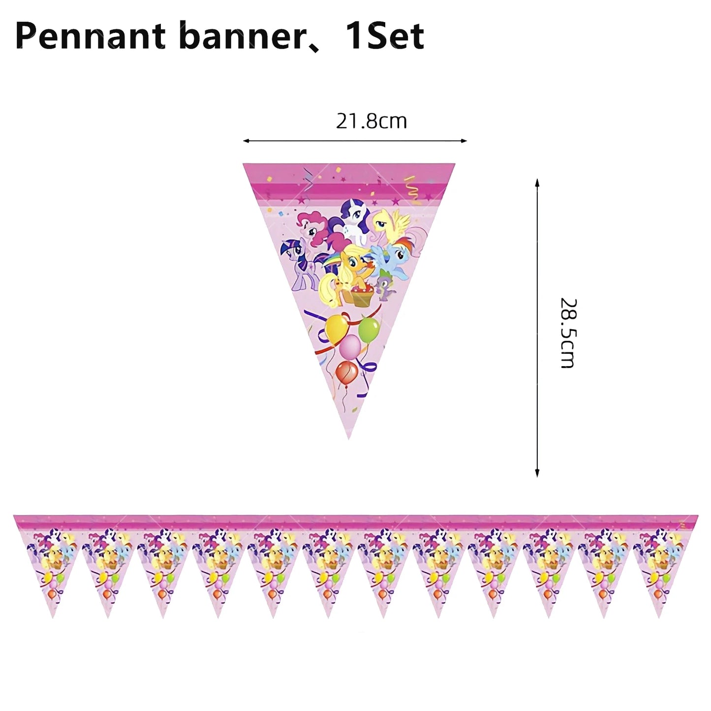 My Little Pony Foil Balloon Happy Birthday Latex Ballon Banner Party Decoration Cake Topper Supplies Backdrop Disposable Kid Toy