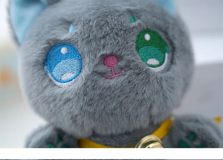 18cm Black and White Grey and PinkCat Plush Toy Grab Stuffed Animal Patung Dolls Children's Toys Gifts Gift Toys for Kids Girl