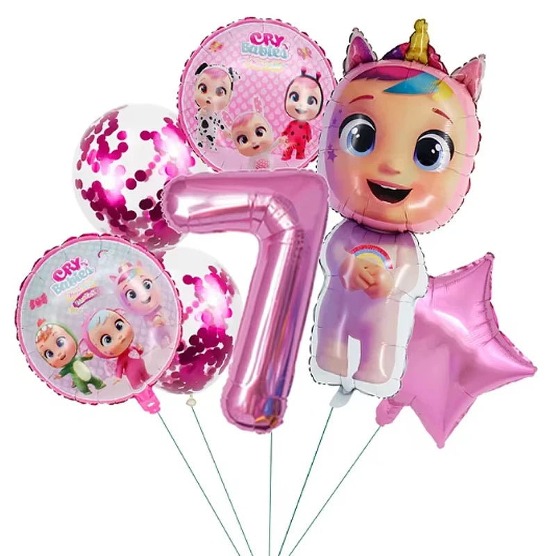 Cry Babiesed Birthday Party Decorations Tableware Set Paper Plates Balloon Banner Tablecloth Backdrop Baby Shower Party Supplies