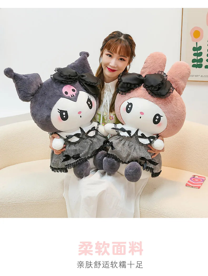 Oversized Sanrio Plushier Kuromi Melody Stuffed Toys Soft Throw Pillow Plush Dolls Kids Birthday Valentines Gifts for Girls