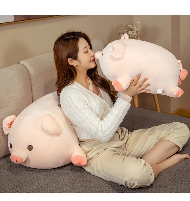 Big Size Cute Squish Pig hug pillow Doll Plush Piggy Toy Animal Comfort Soft Pillow Cushion Kids Baby Comforting Sleeping pillow