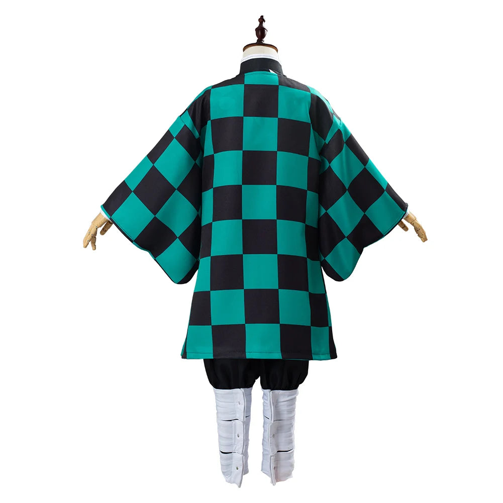 Cosplay Children's costume Anime Satan Killer Kimetsu No Yeyang Kamido Tanjiro Kimono costume Set Carnival Halloween Clothes