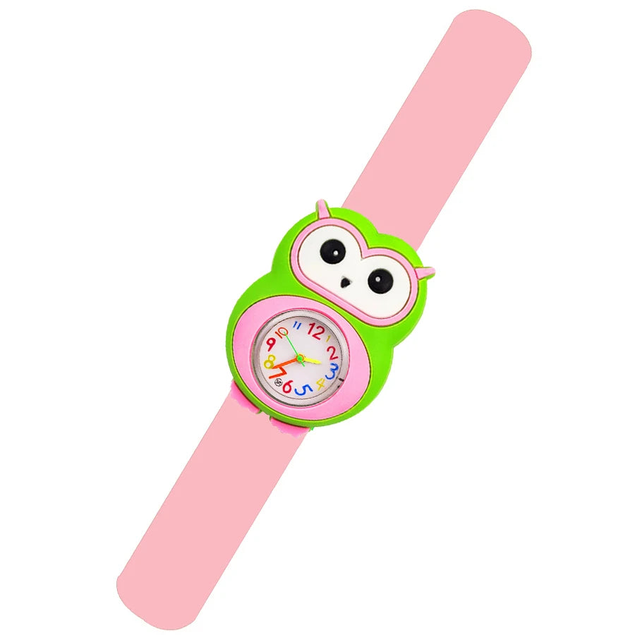 Baby Watch 3D Cartoon Kids Birthday Gift 2-15 Years Old Girl Boy Children Study Time Toy Watch Clock Free Spare Battery