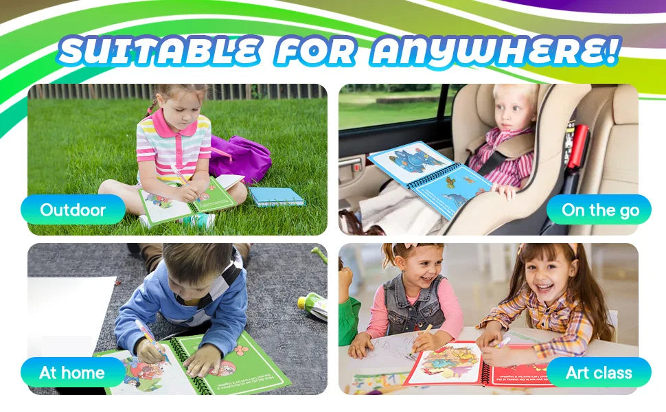 Children DIY Magical Water Painting Book Toddler Early Education Toys Reusable Magic Drawing Coloring Creativity Board For Kids