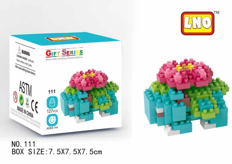 LNO Pokemon Raichu Pichu Kawaii Marowak Mini Blocks Gengar Jynx Diamond Blocks Kids Building Brick DIY Model Educational Toys