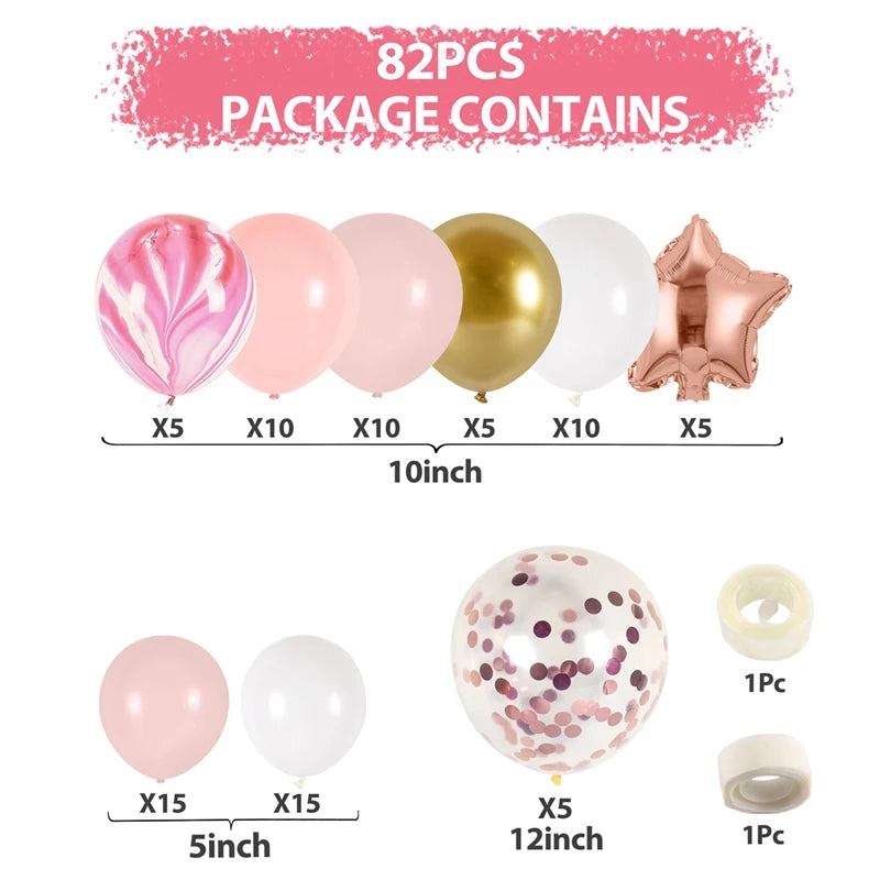 Macaron Balloon Garland Arch Kit 1st Birthday Party Decoration Kids Wedding Birthday Balloon baby shower Confetti Latex Baloon