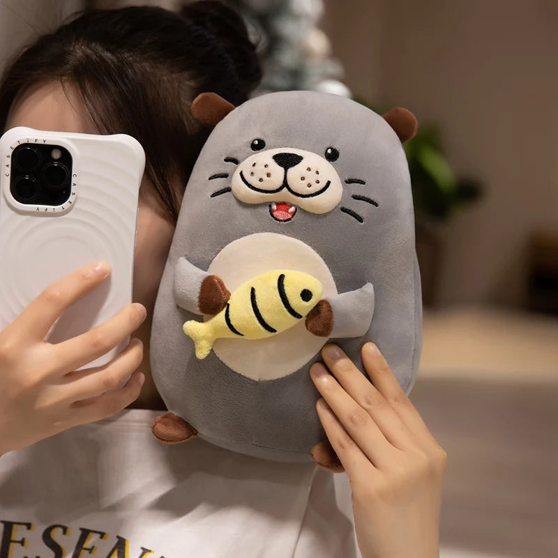 Adorably Otter Plush Kawaii Croaker Stuffed Pendant Lovely Animal Toys Backpack Deocr Soft Sofa Cushion Birthday Gifts for Kids