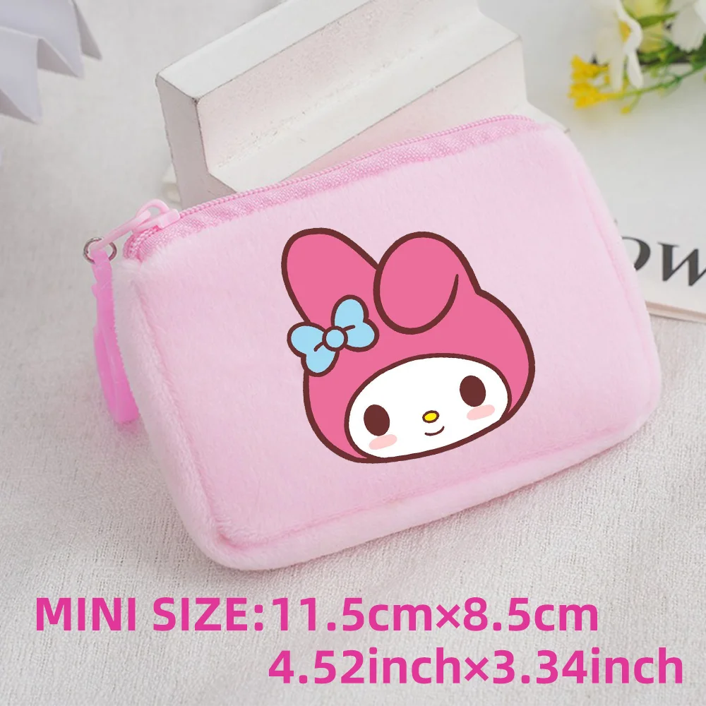 Cinnamoroll Badtz Maru Kuromi Plush Coin Purse Key Case Bag Kids Portable Mini Storage Bag Cute Gifts For Kids Clutch