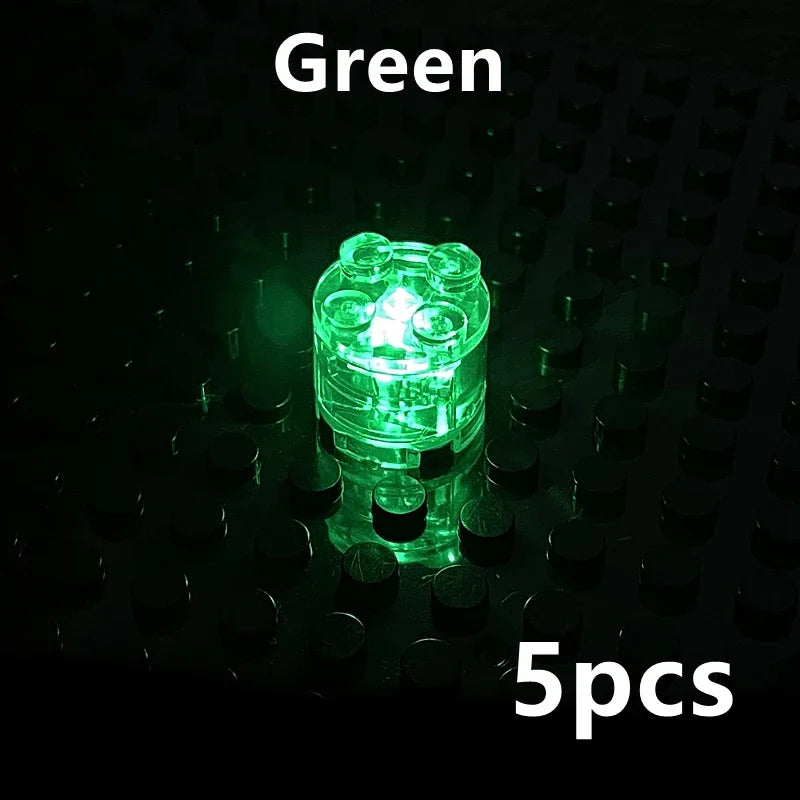 5pcs 2x2 dot LED Light Up Colorful Accessories Classic Brick Education Light-Emitting Compatible Leduo  Building Blocks Kid