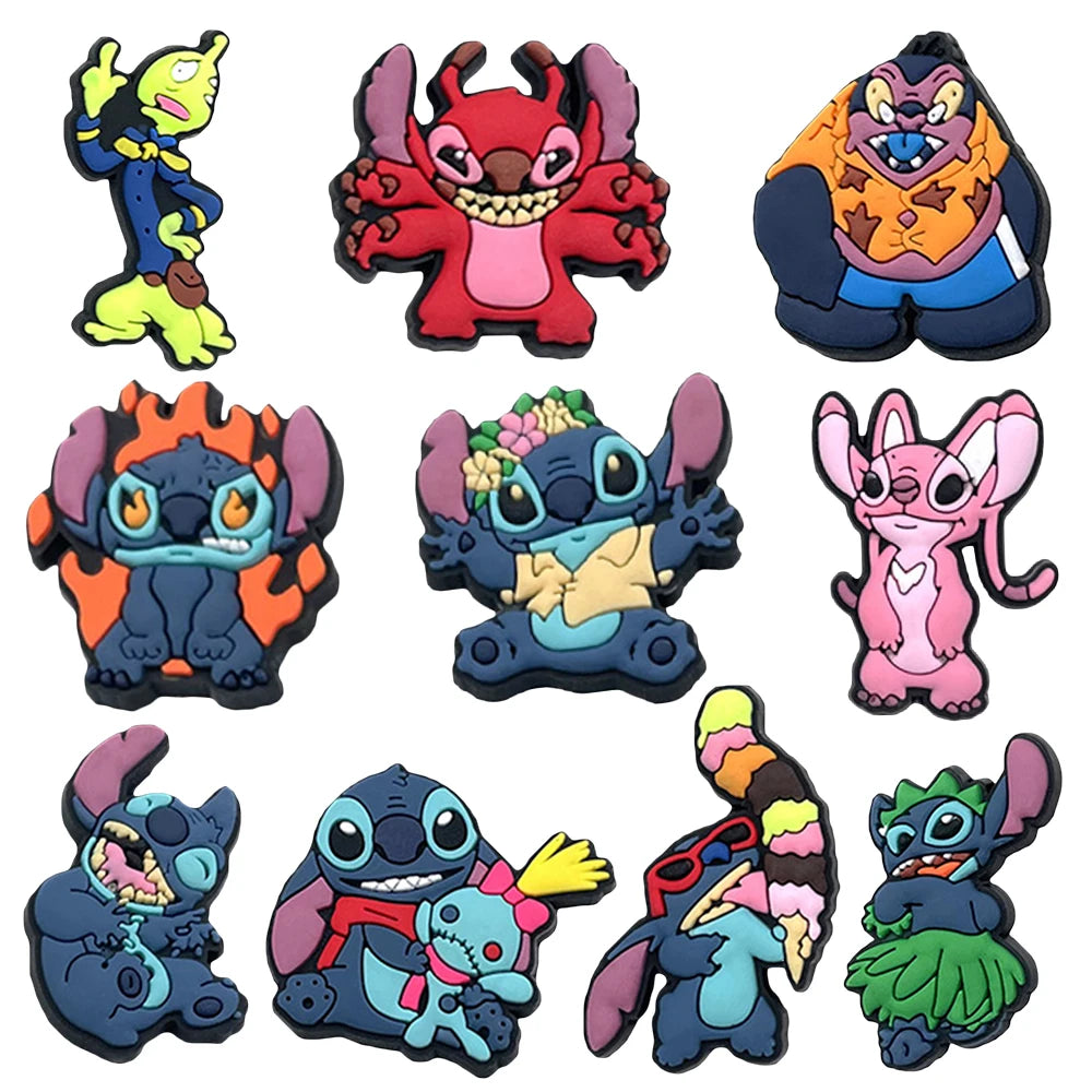 Cartoon MINISO 1PCS Popular Characters Disney Mouse DIY Stitch Funny Bear Shoe Charms Decorate Kids Accessories Boys Party Gifts